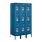 Salsbury Industries Wardrobe Locker, 36" W, 18" D, 66" H, (3) Wide, (9) Openings, Blue 63358BL-U - alternate 1